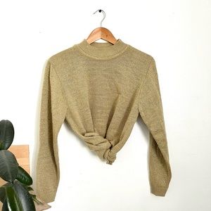 Vintage Gold Mock neck Sweater (w/ metallic thread)